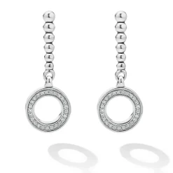 New LAGOS Drop Circle Diamond Earrings