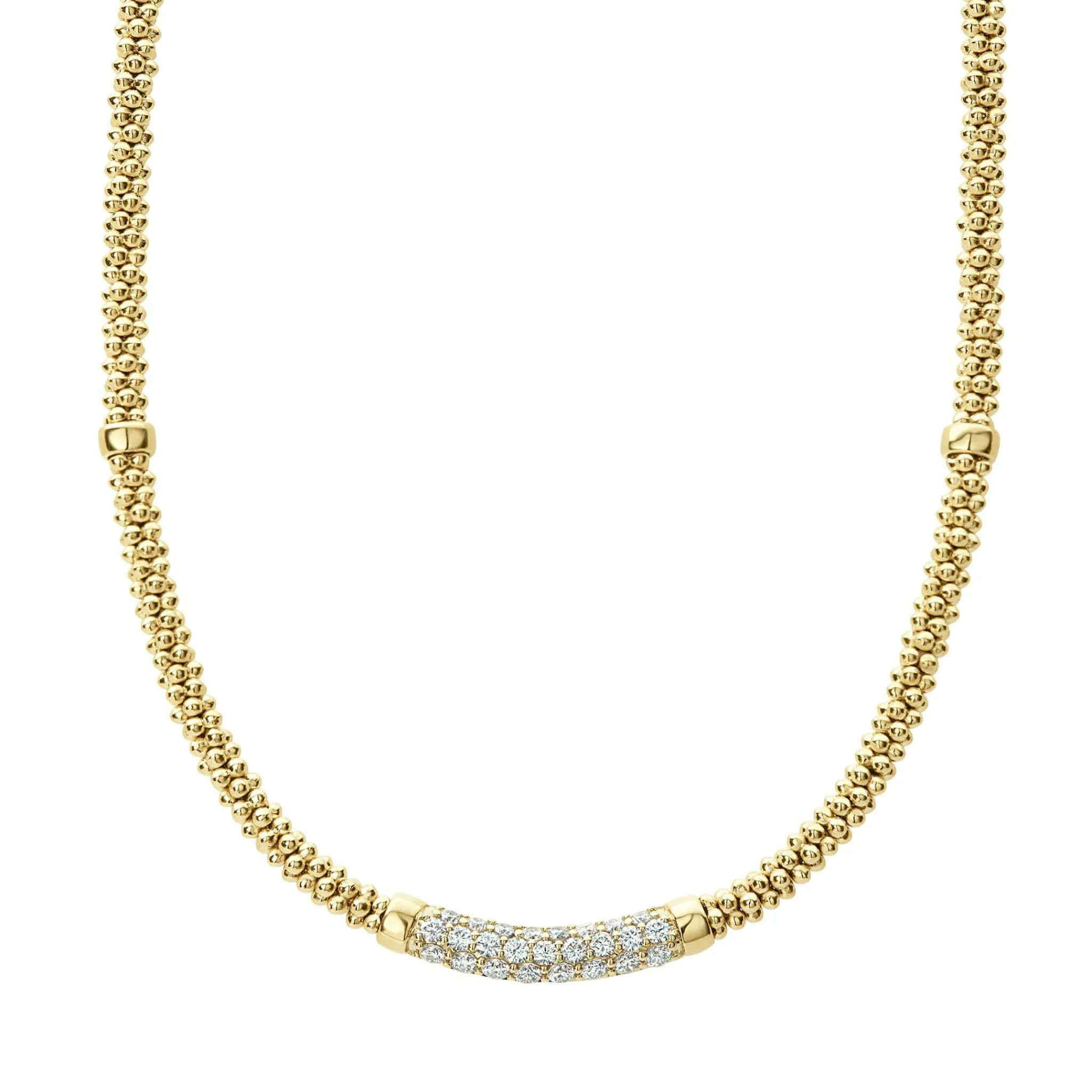 Best Sale LAGOS Eight Gold Station Diamond Caviar Necklace