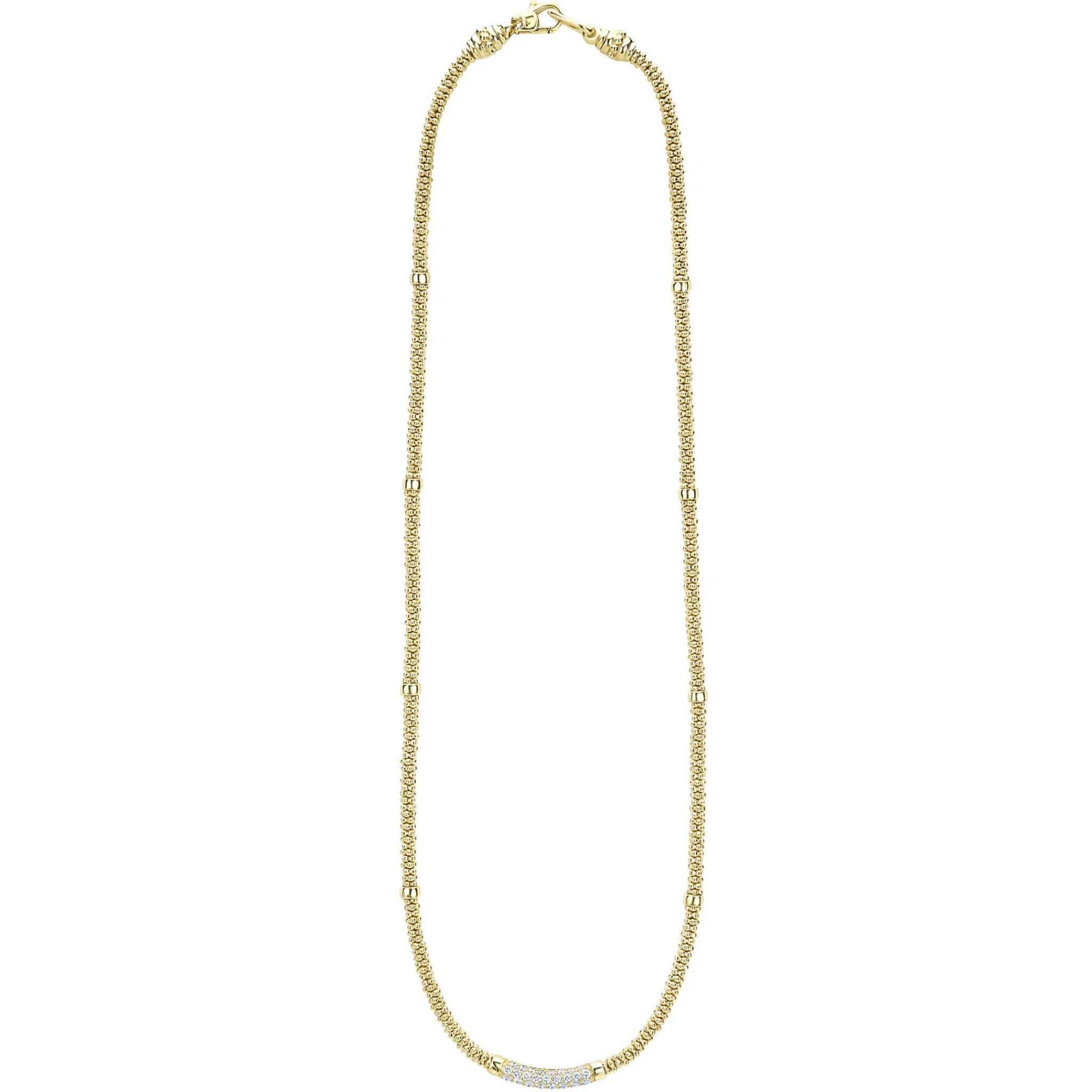 Best Sale LAGOS Eight Gold Station Diamond Caviar Necklace