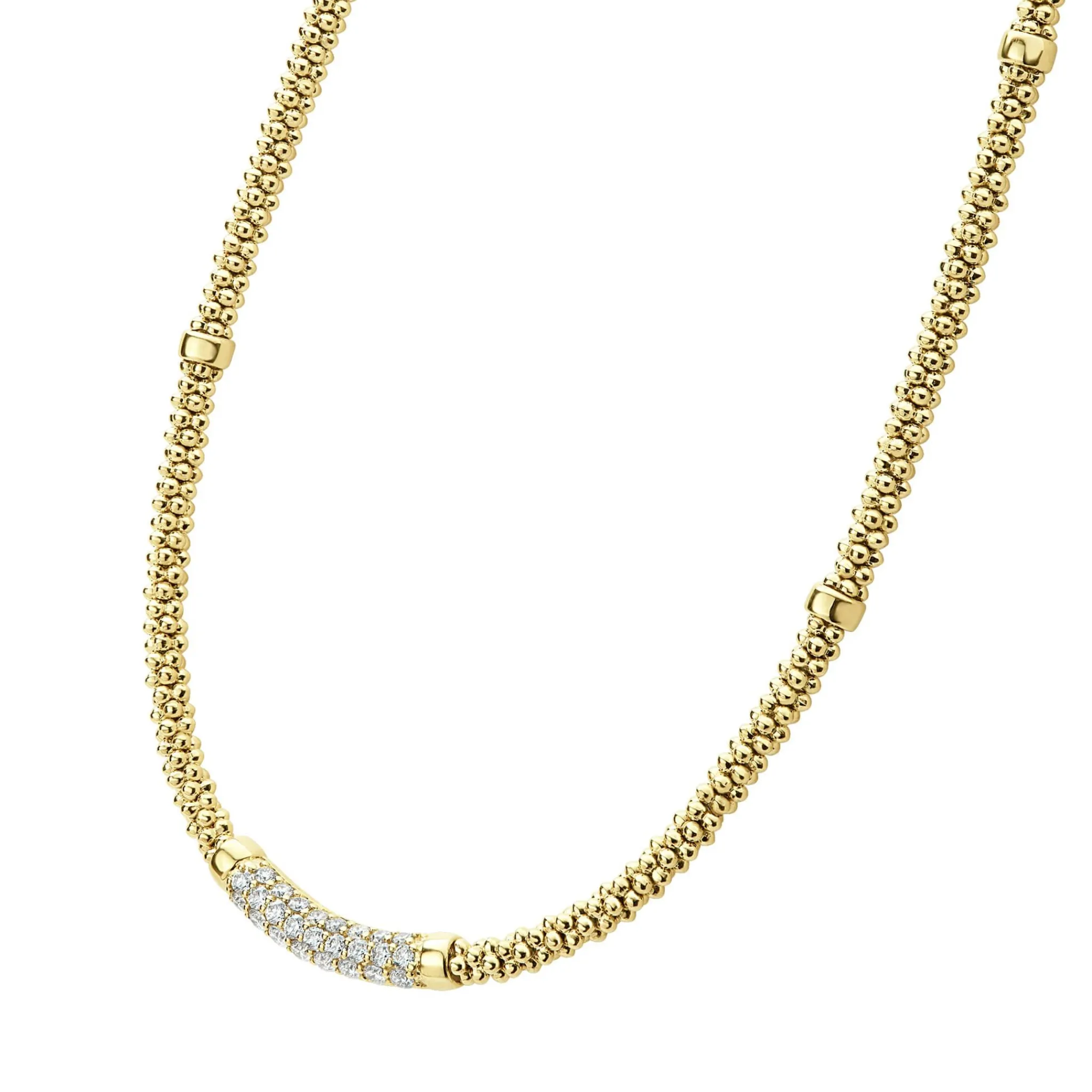 Best Sale LAGOS Eight Gold Station Diamond Caviar Necklace