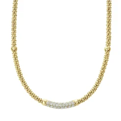 Hot LAGOS Eight Gold Station Diamond Caviar Necklace
