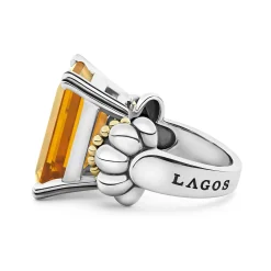 Online LAGOS Extra Large Emerald-Cut Citrine Ring