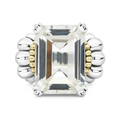Cheap LAGOS Extra Large Emerald-Cut White Topaz Ring