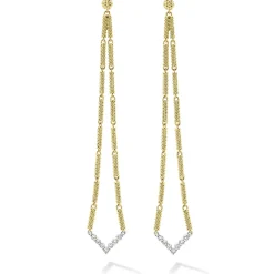 Cheap LAGOS Extra Long Superfine Diamond Drop Earrings