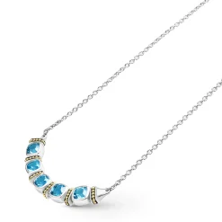 Store LAGOS Five Station Swiss Blue Topaz Necklace