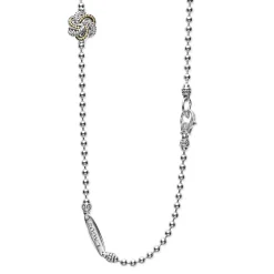 Store LAGOS Five Station Two-Tone Love Knot Necklace