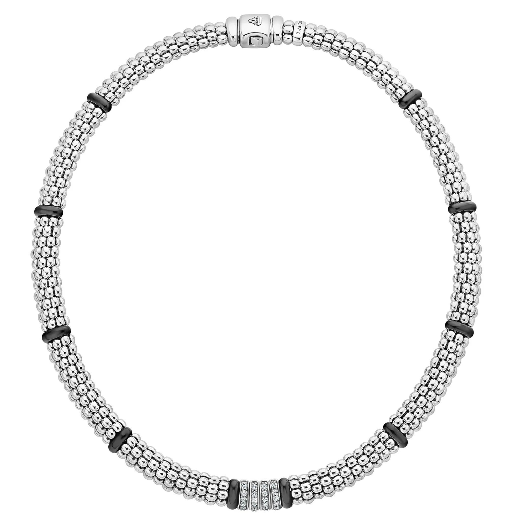 Cheap LAGOS Four Station Diamond Caviar Necklace