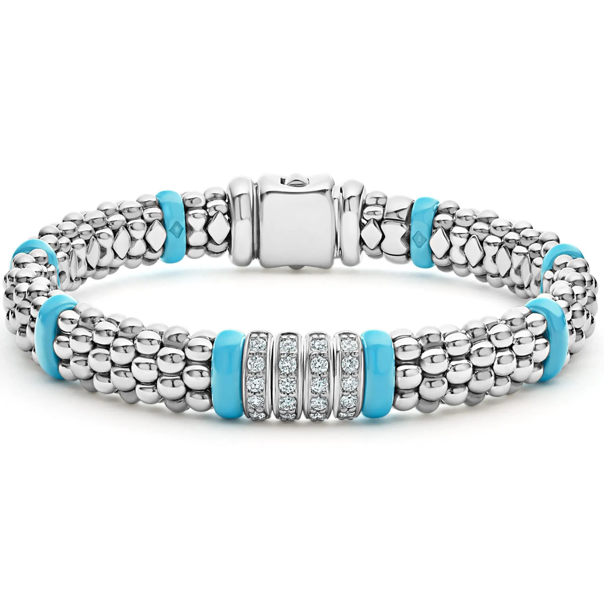 Discount LAGOS Four Station Diamond Caviar Bracelet | 9Mm