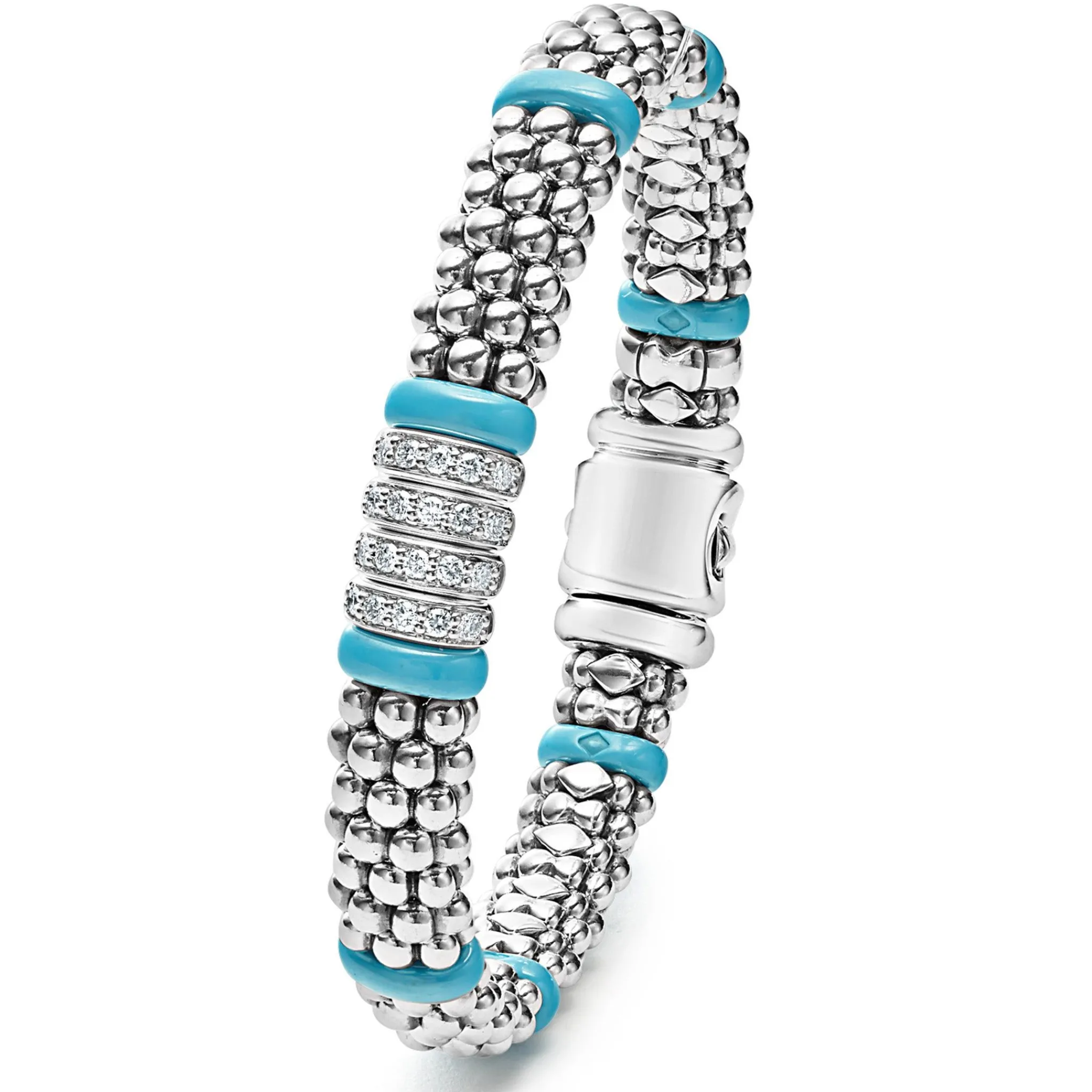 Discount LAGOS Four Station Diamond Caviar Bracelet | 9Mm