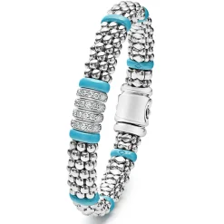 Shop LAGOS Four Station Diamond Caviar Bracelet | 9Mm