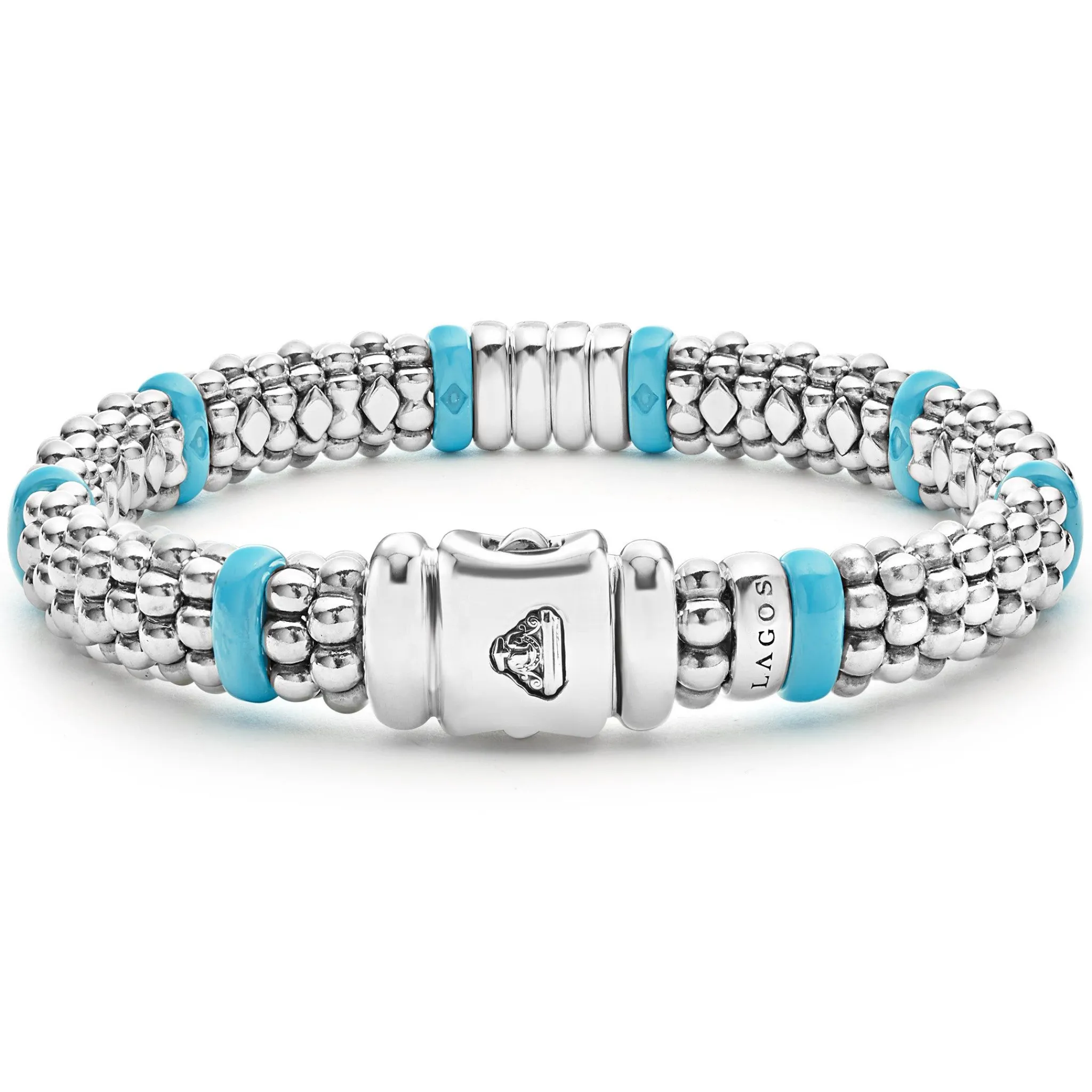 Shop LAGOS Four Station Diamond Caviar Bracelet | 9Mm