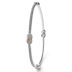 Online LAGOS Four Station Two-Tone Knot Diamond Bangle Bracelet