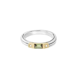 Shop LAGOS Green Tourmaline And Diamond Stacking Ring