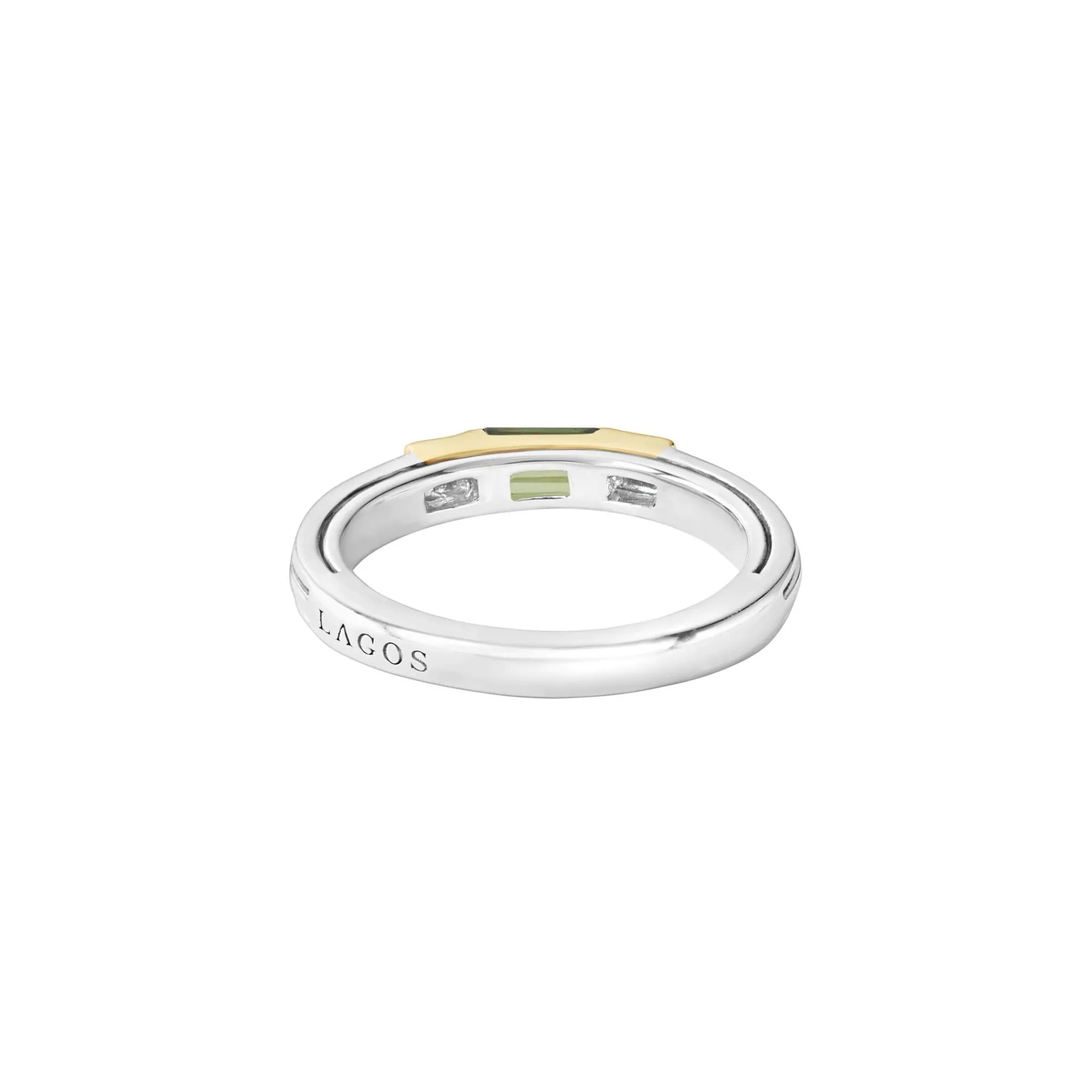 Shop LAGOS Green Tourmaline And Diamond Stacking Ring
