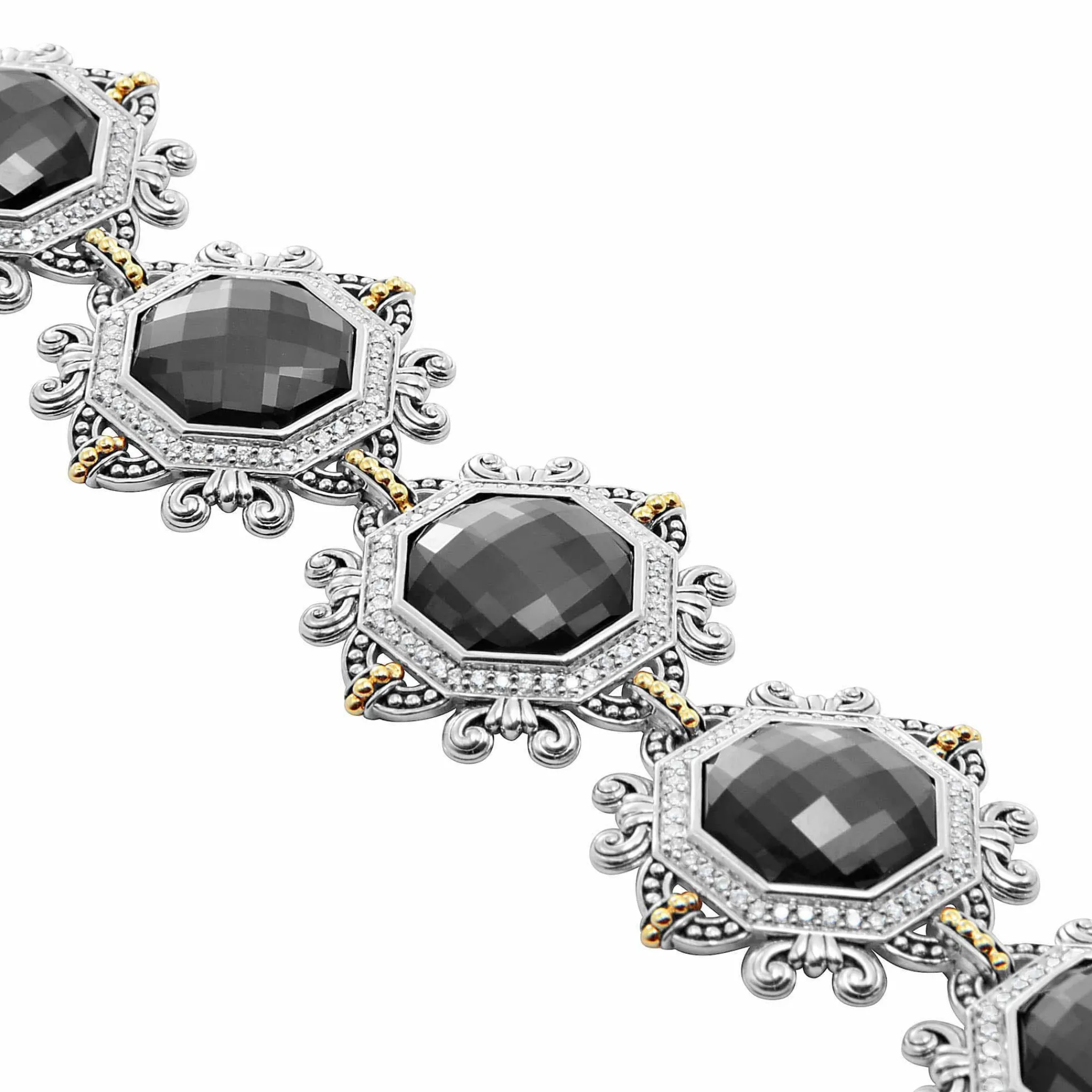 Best Sale LAGOS Hematite And Diamond Statement Bracelet