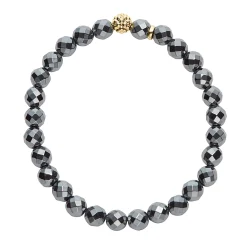New LAGOS Hematite Gold Station Bead Bracelet
