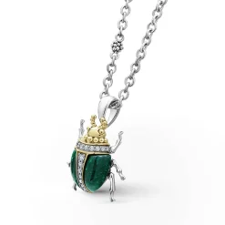 Shop LAGOS Jade Beetle Diamond Pendant Necklace