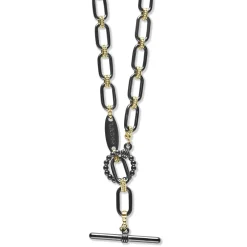 Best LAGOS 18K Gold And Black Ceramic Link Necklace