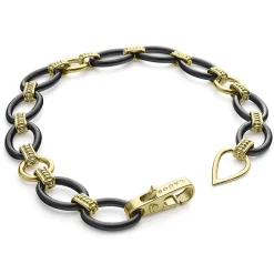 Shop LAGOS 18K Gold And Black Ceramic Link Bracelet
