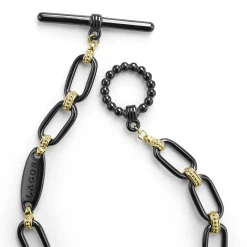 Flash Sale LAGOS 18K Gold And Black Ceramic Link Bracelet