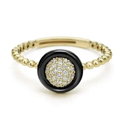 Discount LAGOS 18K Gold And Black Ceramic Diamond Ring
