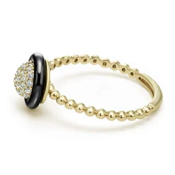 Discount LAGOS 18K Gold And Black Ceramic Diamond Ring