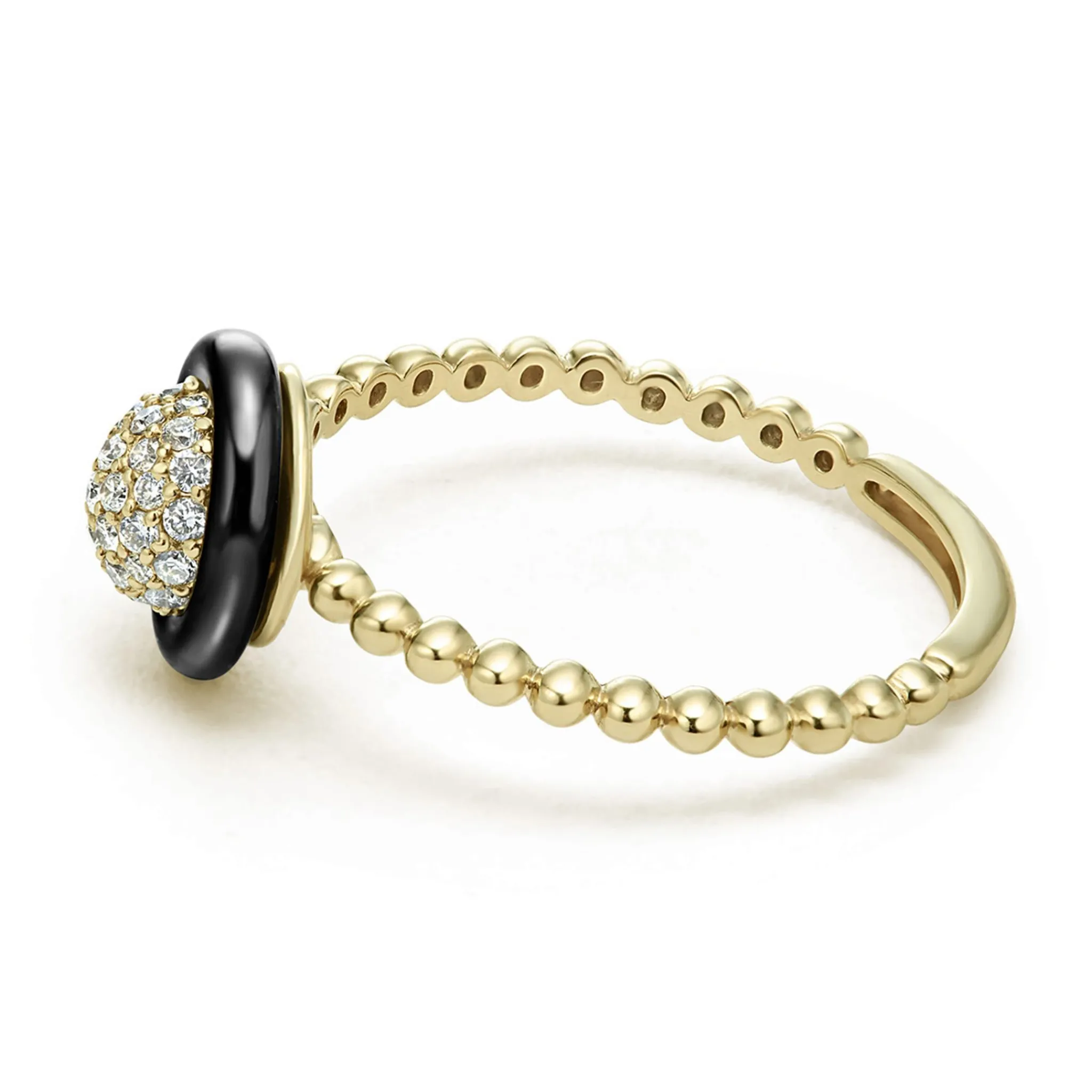Discount LAGOS 18K Gold And Black Ceramic Diamond Ring