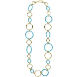 Store LAGOS 18K Gold And Blue Ceramic Link Necklace