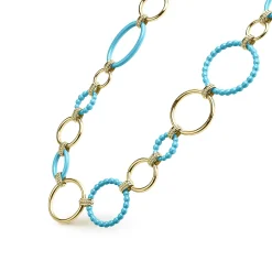 Store LAGOS 18K Gold And Blue Ceramic Link Necklace