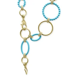 Store LAGOS 18K Gold And Blue Ceramic Link Necklace