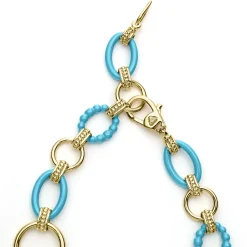 Sale LAGOS 18K Gold And Blue Ceramic Link Bracelet