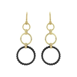 Clearance LAGOS 18K Gold And Ceramic Circle Drop Earrings