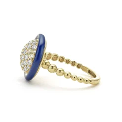 Hot LAGOS 18K Gold And Ceramic Diamond Ring