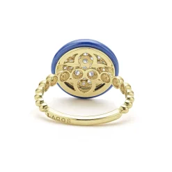 Hot LAGOS 18K Gold And Ceramic Diamond Ring