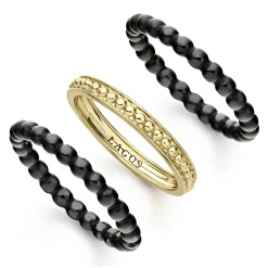 Outlet LAGOS 18K Gold And Ceramic Stacking Rings