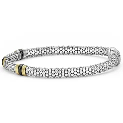 Fashion LAGOS 18K Gold And Ceramic Triple Station Caviar Bracelet | 6Mm