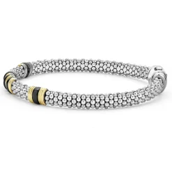 Hot LAGOS 18K Gold And Ceramic Triple Station Caviar Bracelet | 6Mm