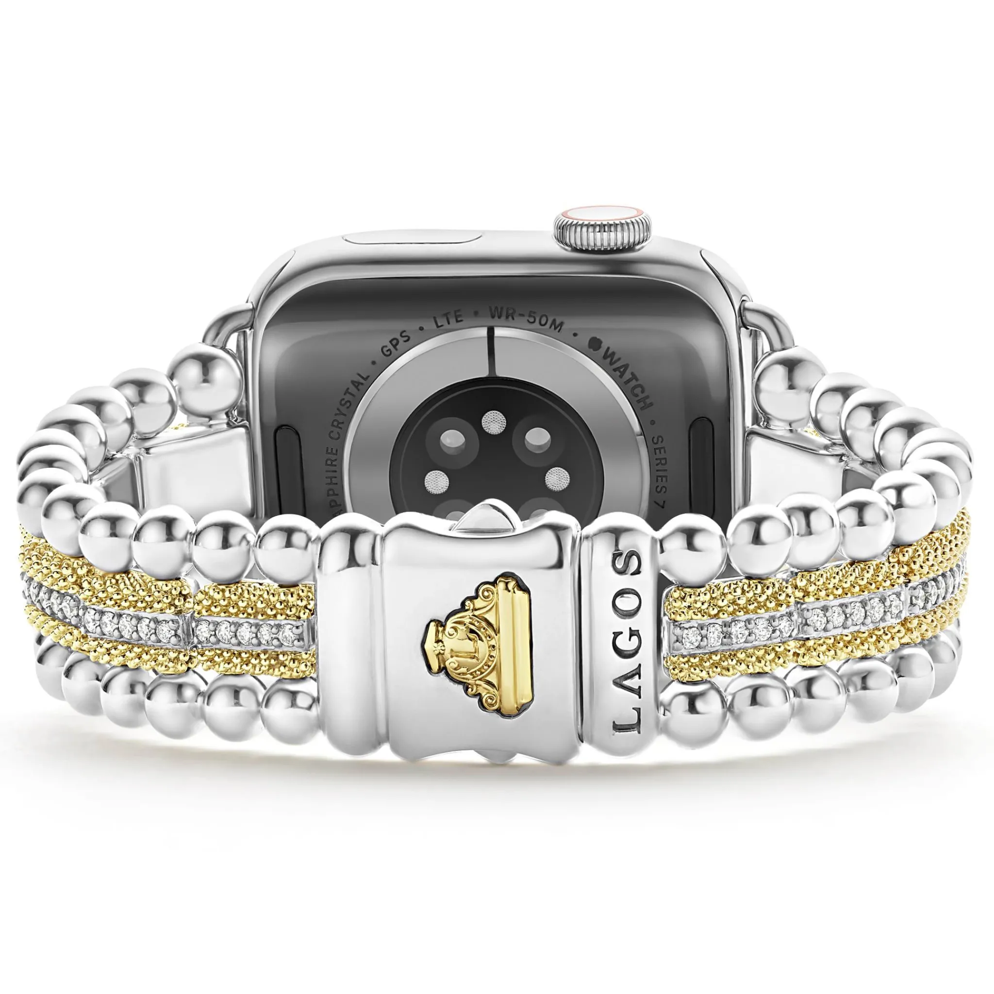 Cheap LAGOS 18K Gold And Diamond Caviar Beaded Watch Bracelet-38-45Mm