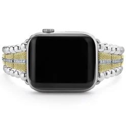 Cheap LAGOS 18K Gold And Diamond Caviar Beaded Watch Bracelet-42-49Mm