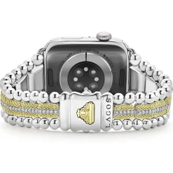Cheap LAGOS 18K Gold And Diamond Caviar Beaded Watch Bracelet-42-49Mm