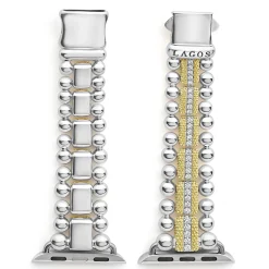 Sale LAGOS 18K Gold And Diamond Caviar Beaded Watch Bracelet-38-45Mm