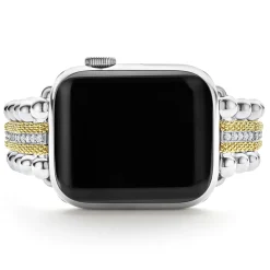 Sale LAGOS 18K Gold And Diamond Caviar Beaded Watch Bracelet-38-45Mm