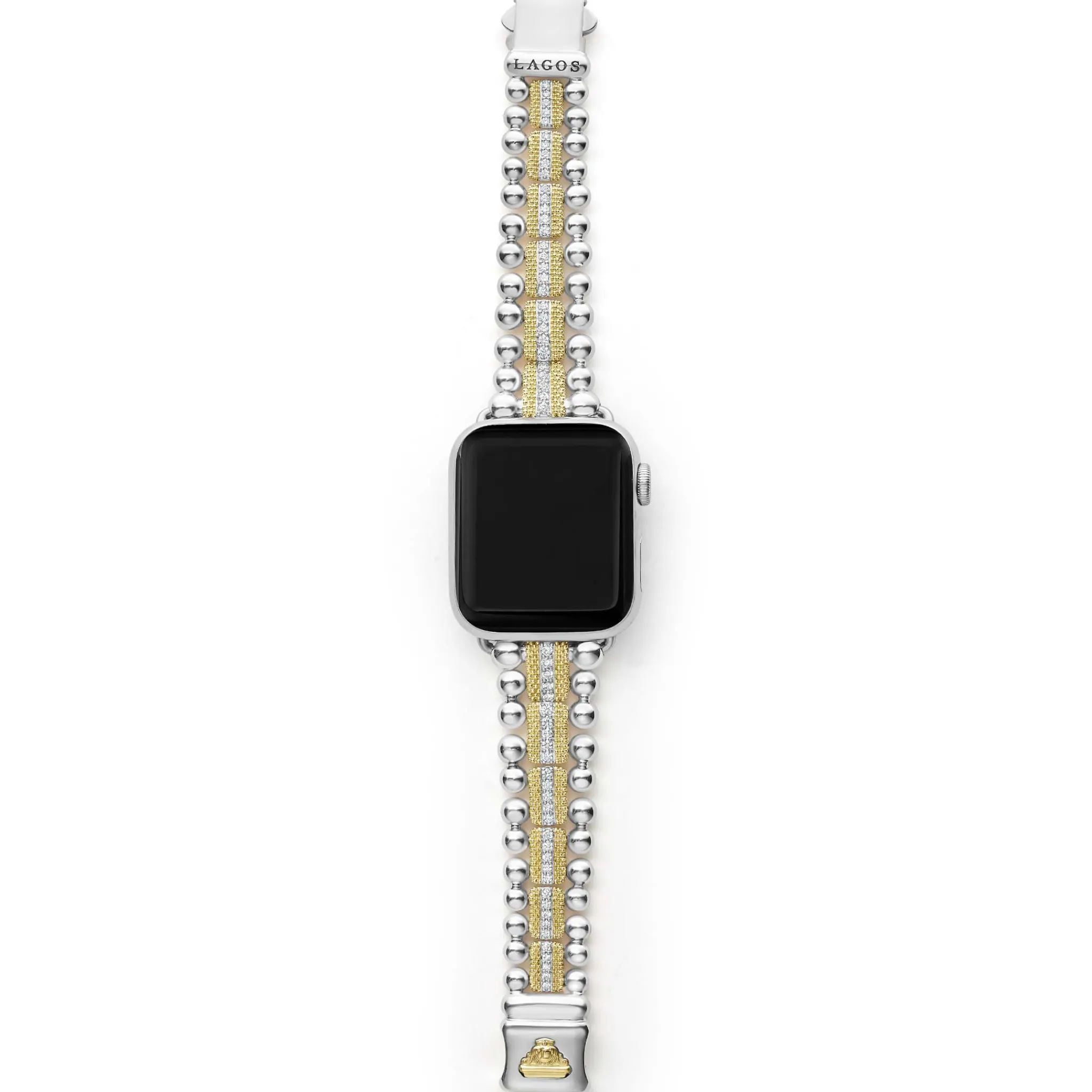 Sale LAGOS 18K Gold And Diamond Caviar Beaded Watch Bracelet-38-45Mm