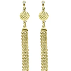 Cheap LAGOS 18K Gold And Diamond Chain Tassel Drop Earrings