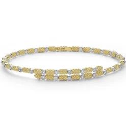 Cheap LAGOS 18K Gold And Diamond Superfine Cuff Bracelet