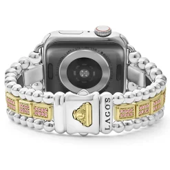 Clearance LAGOS 18K Gold And Sterling Silver Pink Sapphire Watch Bracelet-38-45Mm