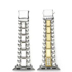 Sale LAGOS 18K Gold And Sterling Silver Single Diamond Watch Bracelet-38-45Mm