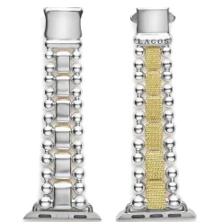 Sale LAGOS 18K Gold And Sterling Silver Caviar Beaded Watch Bracelet-38-45Mm