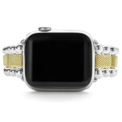 Sale LAGOS 18K Gold And Sterling Silver Caviar Beaded Watch Bracelet-38-45Mm