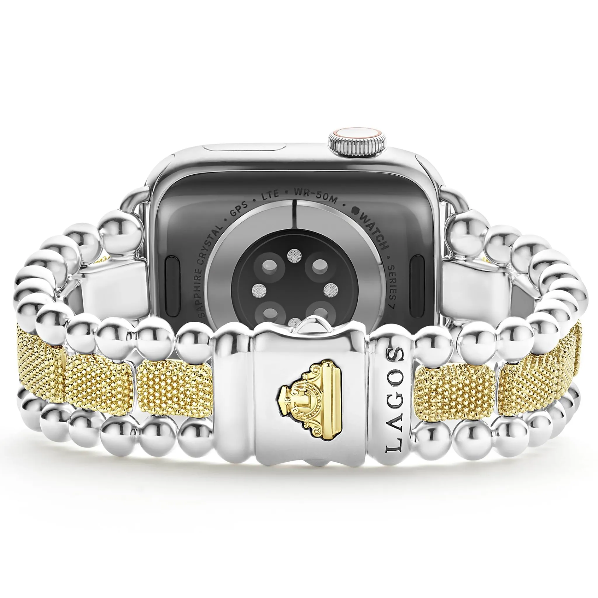 Sale LAGOS 18K Gold And Sterling Silver Caviar Beaded Watch Bracelet-38-45Mm